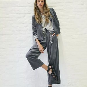 Free People Little Lies Cord Suit Set Size Small Blue Corduroy NWOT